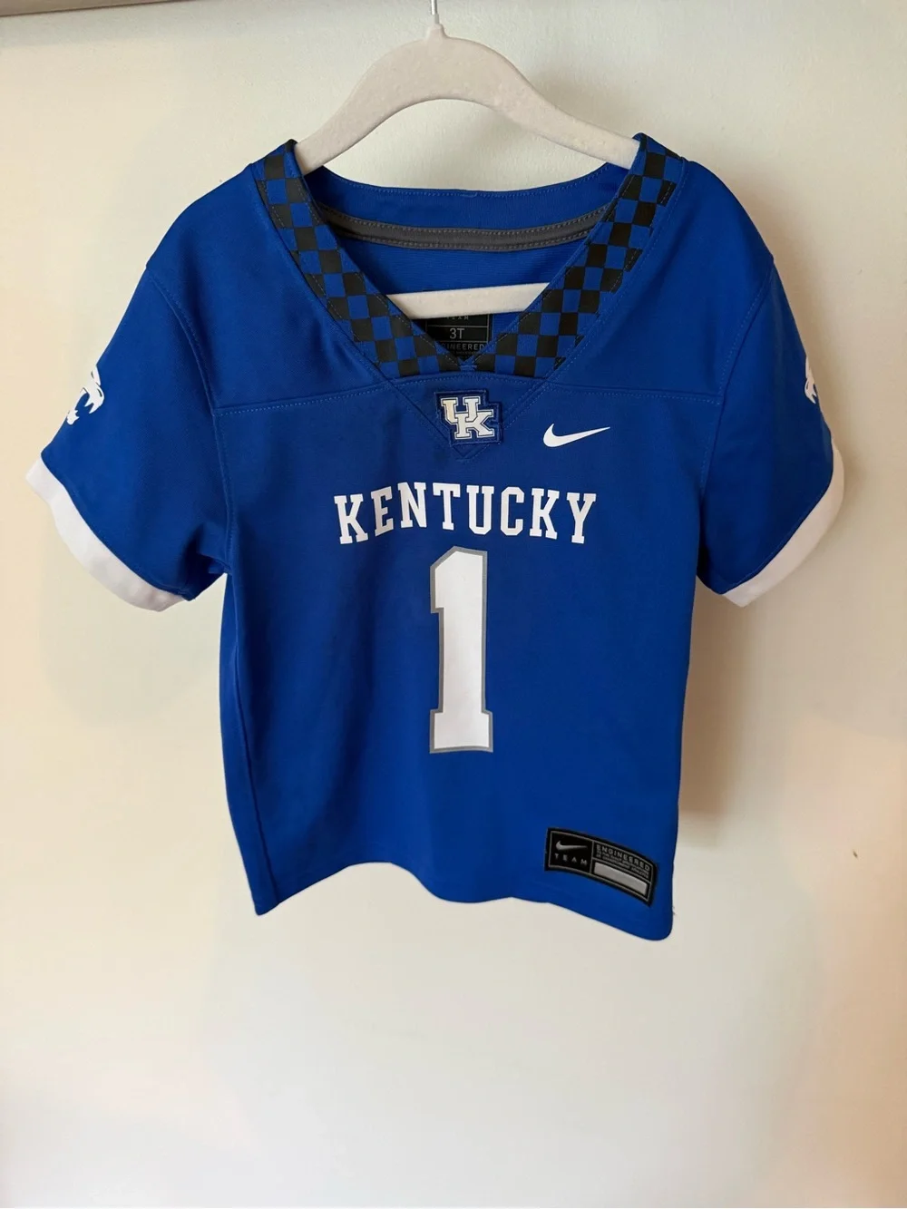 Nike Youth Kentucky Blue #1 Football Jersey